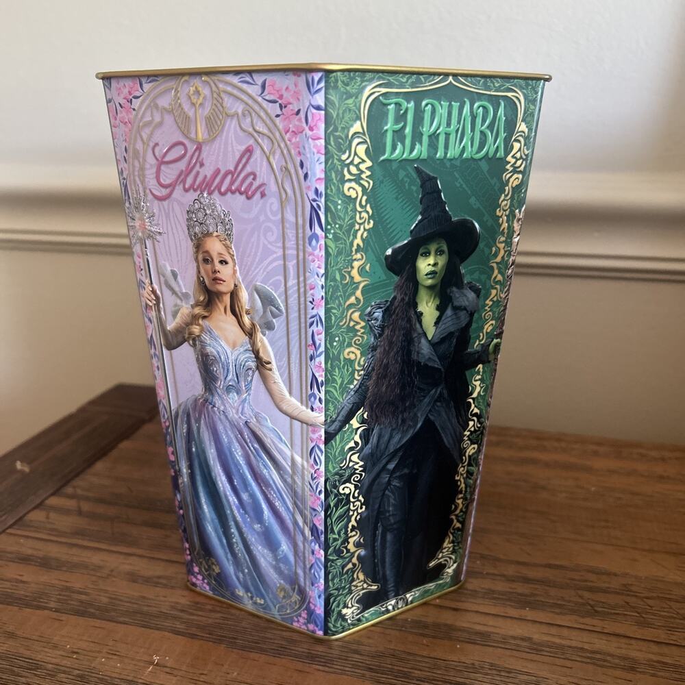 Wicked For Good Tin Popcorn Bucket 130 oz Disney Movie 2025 Prop Collectible